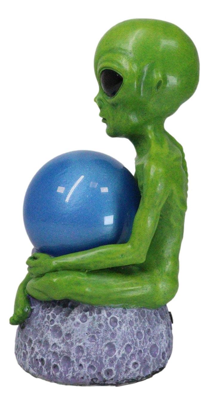 Ebros Gift Outer Space UFO ET Roswell Alien Holding Sandstorm Earth Globe Ball Figurine