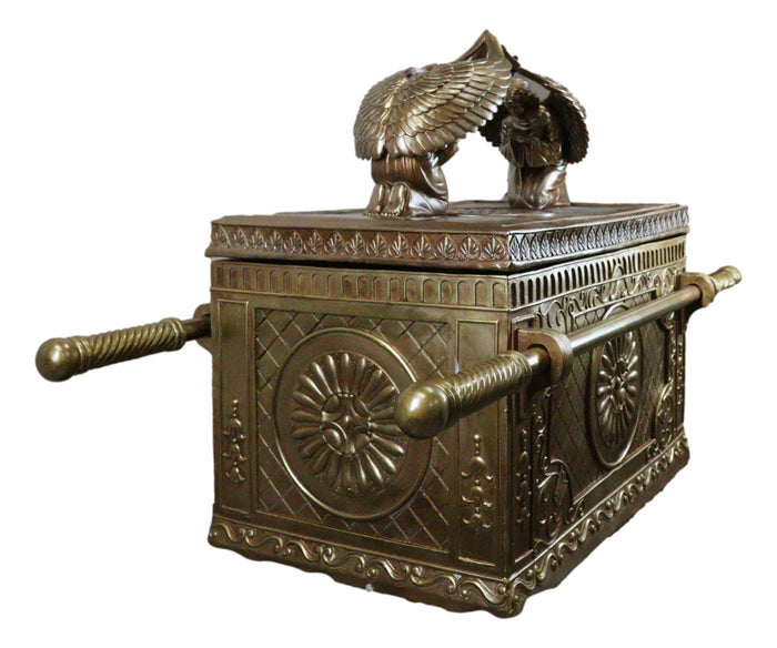 Ebros Gift Oversized 1:2 Matte Gold Judaic Ark Of Covenant Model W/ Contents Sculpture Box