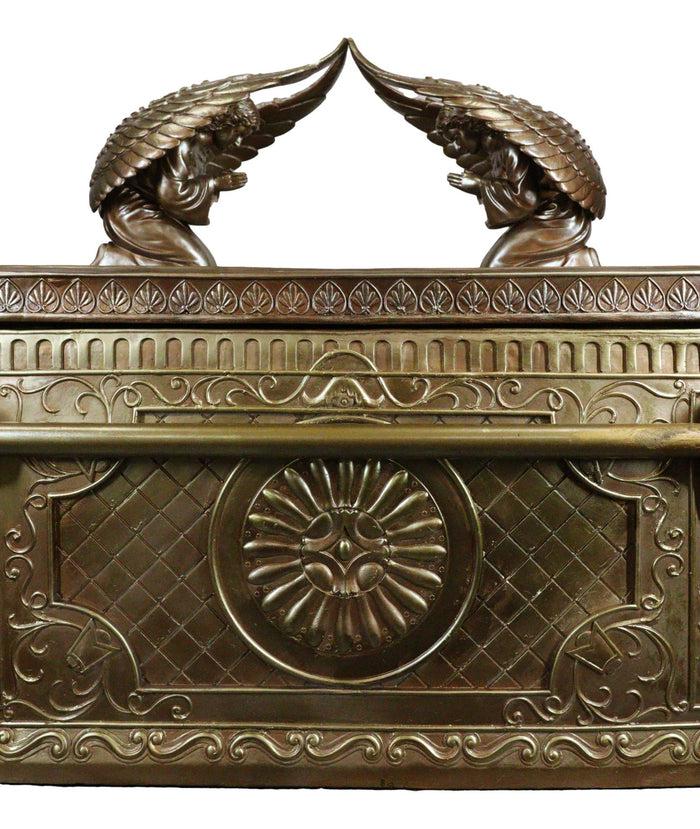 Ebros Gift Oversized 1:2 Matte Gold Judaic Ark Of Covenant Model W/ Contents Sculpture Box