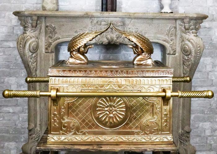 ebros gift Oversized 1:2 Matte Gold Judaic Ark Of Covenant Model W/ Contents Sculpture Box