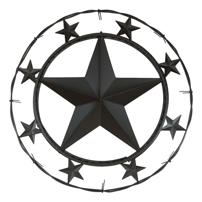 Ebros Gift Oversized 24"D Vintage Rustic Western Stars Metal Circle Wall Decor Sign Plaque