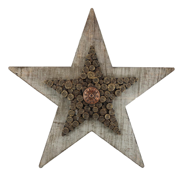 Ebros Gift Oversized Rustic Western Patriotic Lone Star 12 Gauge Shotgun Shells Wall Decor