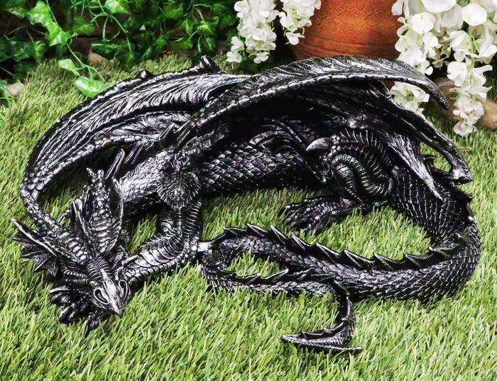 ebros gift Oversized Slumbering Smaug Dragon Statue 19.5"L Medieval Mythical Fantasy Decor