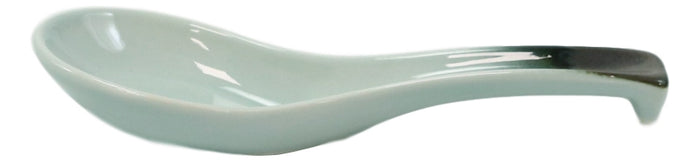 Ebros Gift Pack Of 10 Artistic Designer Blue Black Ombre Ceramic Ladle Hook Soup Spoons