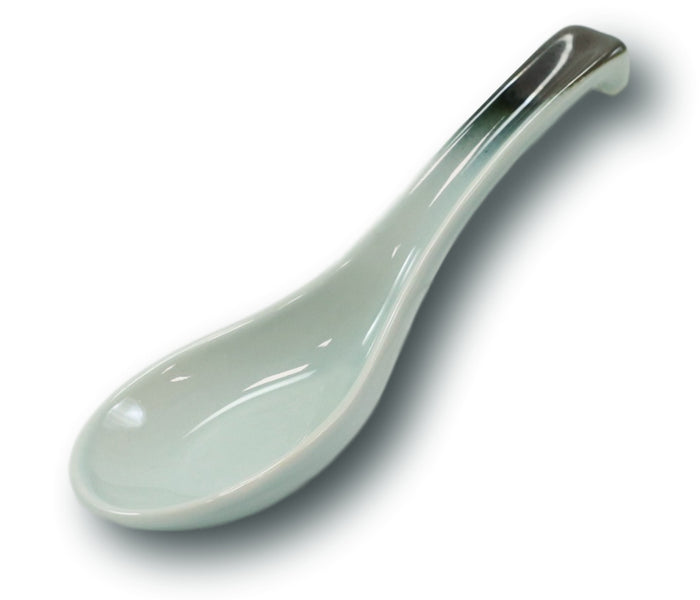 Ebros Gift Pack Of 10 Artistic Designer Blue Black Ombre Ceramic Ladle Hook Soup Spoons