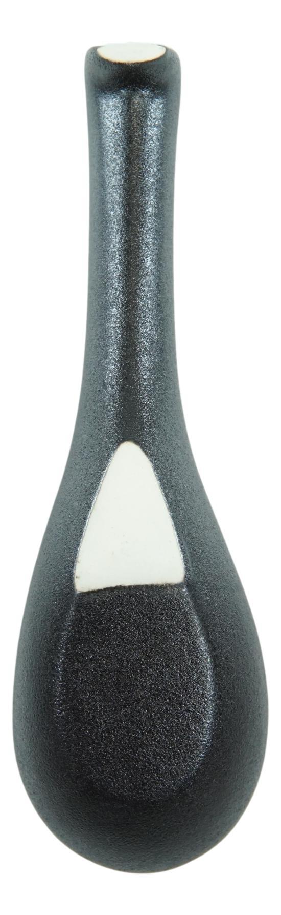 Ebros Gift Pack Of 10 Artistic Textured Speckled Black Ceramic Zen Ladle Hook Soup Spoons