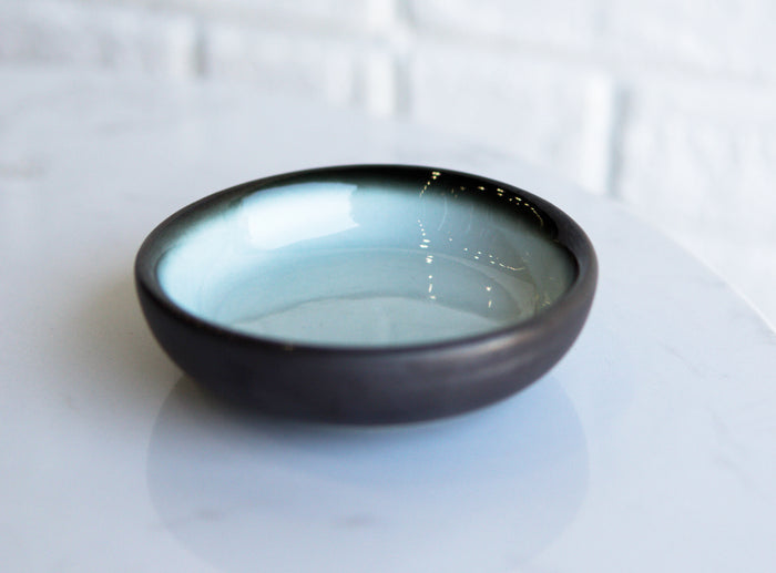 ebros gift Pack Of 10 Ceramic Zen Blue Ponzu Soy Sauce Oil Condiment Round Dishes Holder
