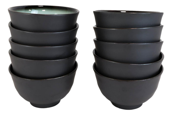 Ebros Gift Pack Of 10 Ceramic Zen Blue Swirl Appetizer Salad Soup Dessert Rice Bowls 10oz