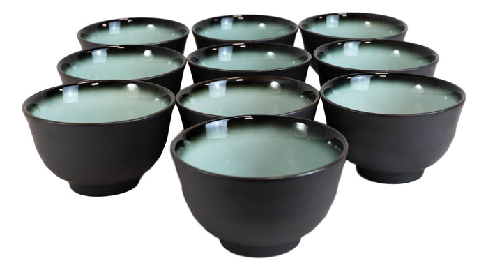 Ebros Gift Pack Of 10 Ceramic Zen Blue Swirl Appetizer Salad Soup Dessert Rice Bowls 10oz