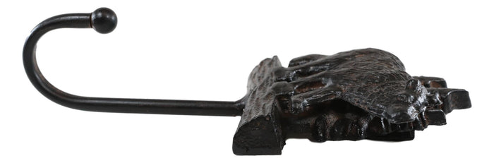 Ebros Gift Pack Of 2 Cast Iron 9"H Rustic Forest Black Bear By Pine Trees Forest Wall Hooks