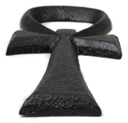 Ebros Gift Pack Of 2 Cast Iron Black Egyptian Hieroglyph Ankh Key Hand Bottle Openers