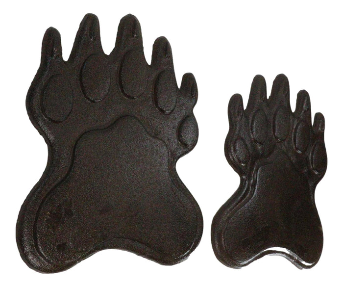 Ebros Gift Pack Of 2 Cast Iron Grizzly Bear Left And Right Paws Garden Stepping Stones