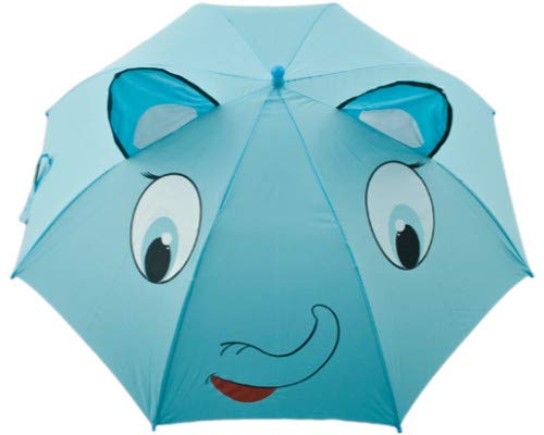 Ebros Gift Pack Of 2 Children Kids Animated 3D Pop Up Blue Safari Elephant Umbrella 33"Dia