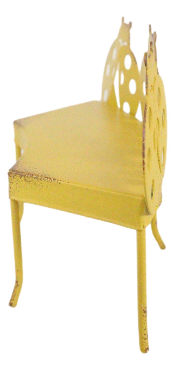 Ebros Gift Pack Of 2 Enchanted Fairy Garden Miniature Metal Yellow Ladybug Nook Park Bench
