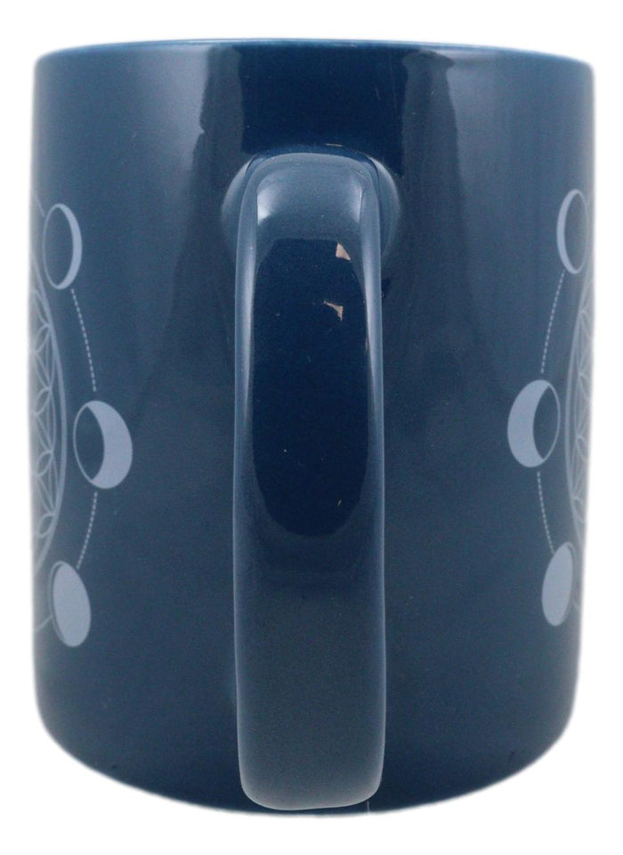 Ebros Gift Pack Of 2 Flower Of Life And Phases Of The Moon Sacred Geometry Coffee Mugs 12oz