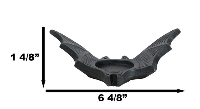 Ebros Gift Pack Of 2 Gothic Black Cutout Winged Flying Vampire Bat Votive Candle Holders