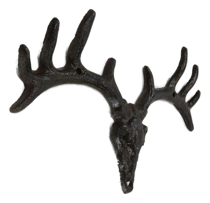 Ebros Gift Pack Of 2 Hunters Rack Deer Elk Skull Antlers Wall Mounted Coat Hooks Plaque