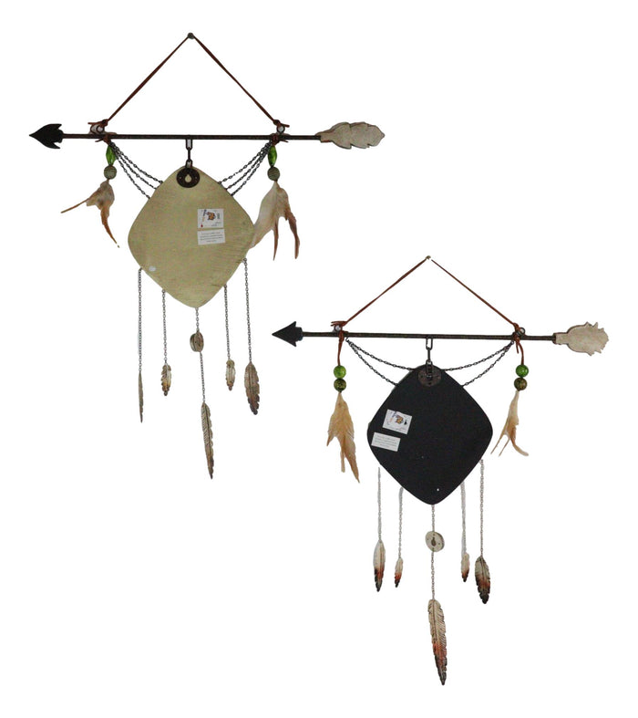 Ebros Gift Pack Of 2 Indian Bald Eagle Spirit Arrow Beads Dreamcatcher Feathers Wall Decors