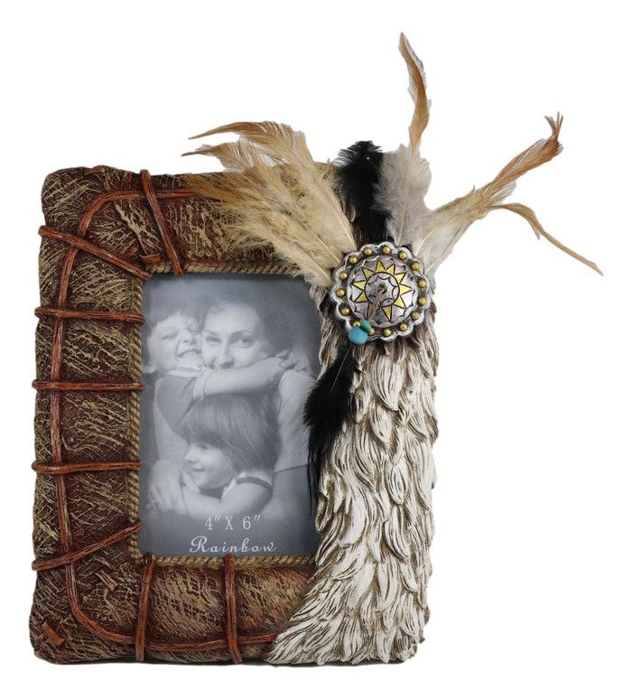 Ebros Gift Pack Of 2 Indian Eagle Feathers Dreamcatcher 4X6 Wall Or Desktop Photo Frame