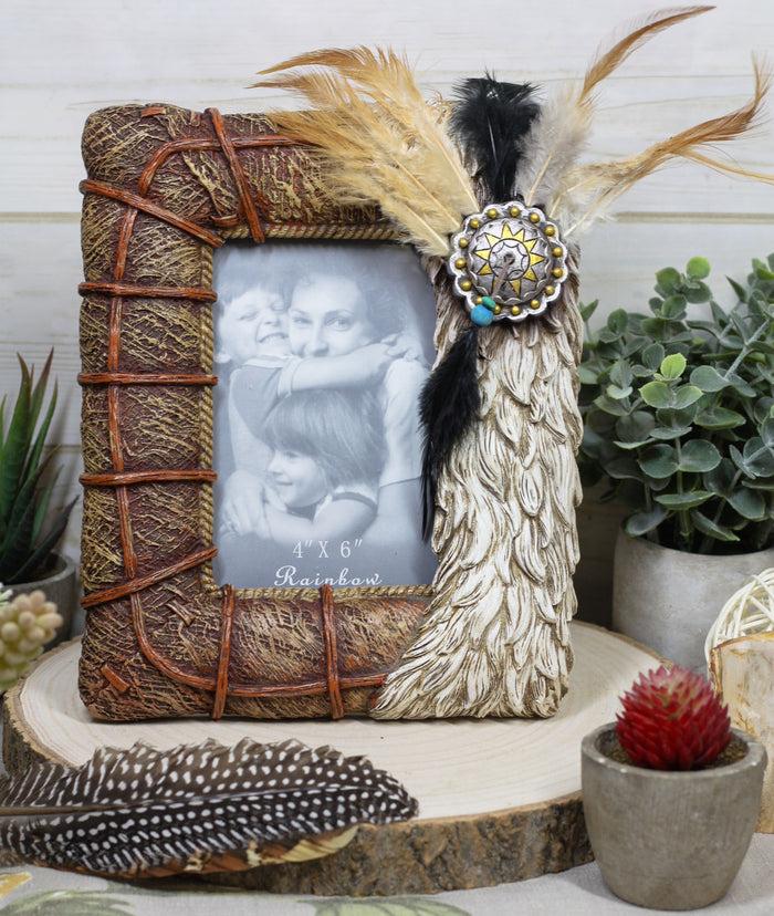 ebros gift Pack Of 2 Indian Eagle Feathers Dreamcatcher 4X6 Wall Or Desktop Photo Frame