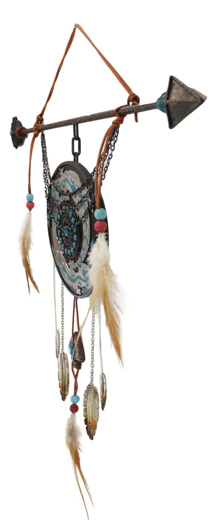 Ebros Gift Pack Of 2 Indian Moon Gecko Lizards Arrow Dreamcatcher Feathers Wall Decors