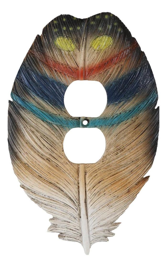 Ebros Gift Pack Of 2 Native Indian Dreamcatcher Feathers Double Receptacle Outlet Plates