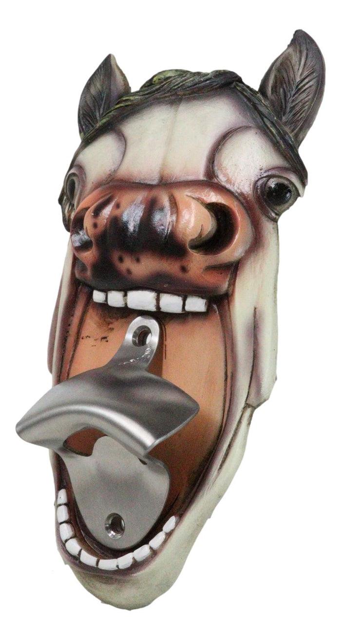 Ebros Gift Pack Of 2 Rustic Western Country Farm Comical White Horse Wall Bottle Openers
