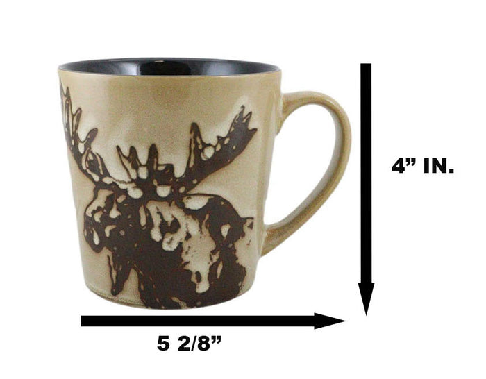 Ebros Gift Pack Of 2 Rustic Western Emperor Giant Stag Elk Moose Deer Coffee Mugs Cups