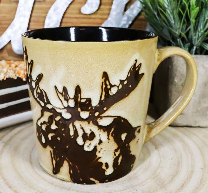 ebros gift Pack Of 2 Rustic Western Emperor Giant Stag Elk Moose Deer Coffee Mugs Cups