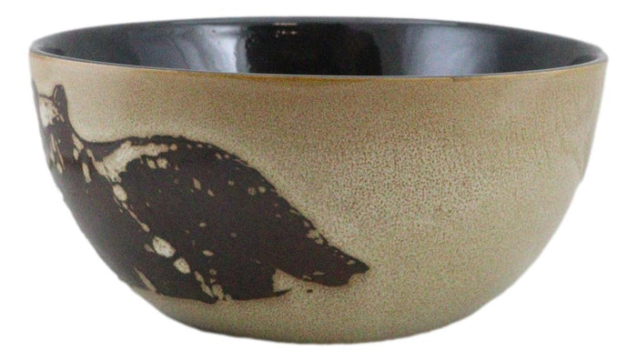 Ebros Gift Pack Of 2 Rustic Western Forest Black Bear Ceramic Pasta Salad Soup Bowls 21Oz