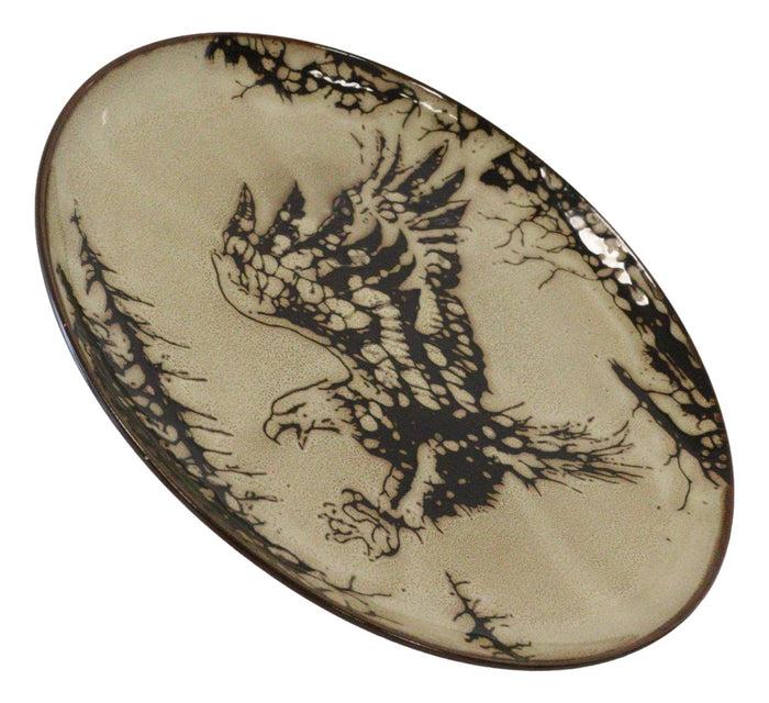 Ebros Gift Pack Of 2 Rustic Western Patriotic Swooping Bald Eagle Round Dinner Plates 10"D