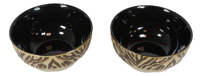 Ebros Gift Pack Of 2 Safari Savanna Jungle Tiger Print Abstract Soup Cereal Bowls 20oz