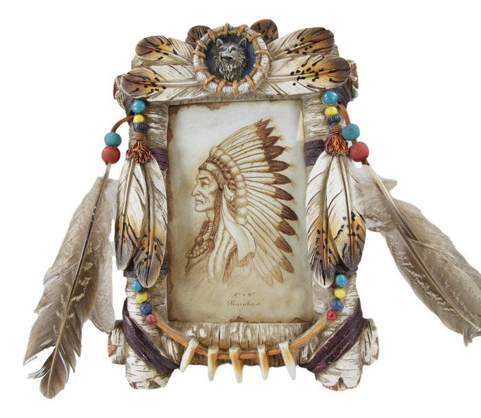 Ebros Gift Pack Of 2 Southwest Native Indian Wolf Dreamcatcher Wall Or Table Picture Frames