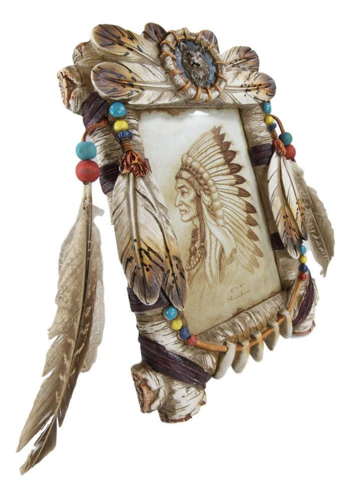 Ebros Gift Pack Of 2 Southwest Native Indian Wolf Dreamcatcher Wall Or Table Picture Frames