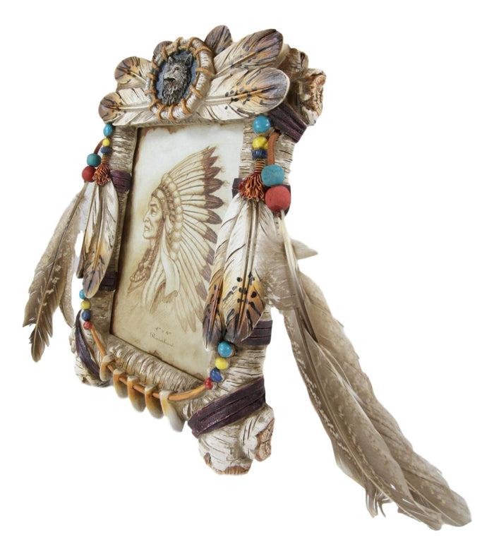 Ebros Gift Pack Of 2 Southwest Native Indian Wolf Dreamcatcher Wall Or Table Picture Frames