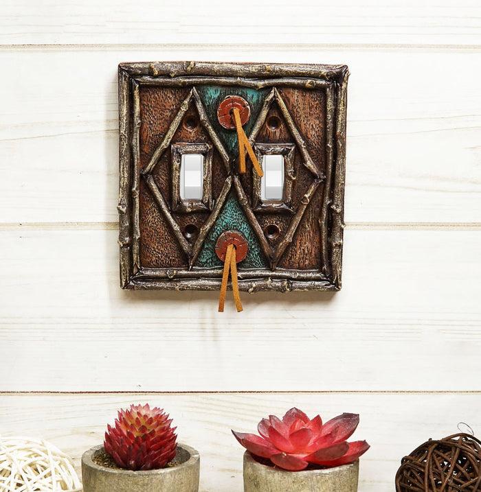 Ebros Gift Pack Of 2 Southwestern Tribal Navajo Branchwood Double Toggle Switch Wall Plates