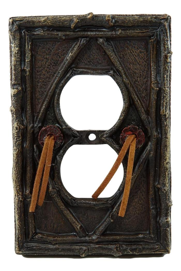 Ebros Gift Pack Of 2 Southwestern Tribal Navajo Branchwood Double Receptacle Outlet Plates