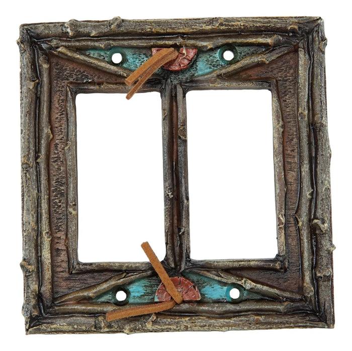 Ebros Gift Pack Of 2 Southwestern Tribal Navajo Branchwood Double Gang Rocker Wall Plates