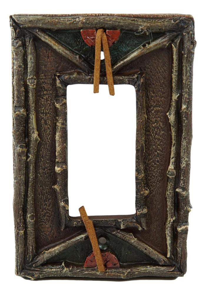 ebros gift Pack of 2 Southwestern Tribal Navajo Branchwood Single Gang Rocker Wall Plates
