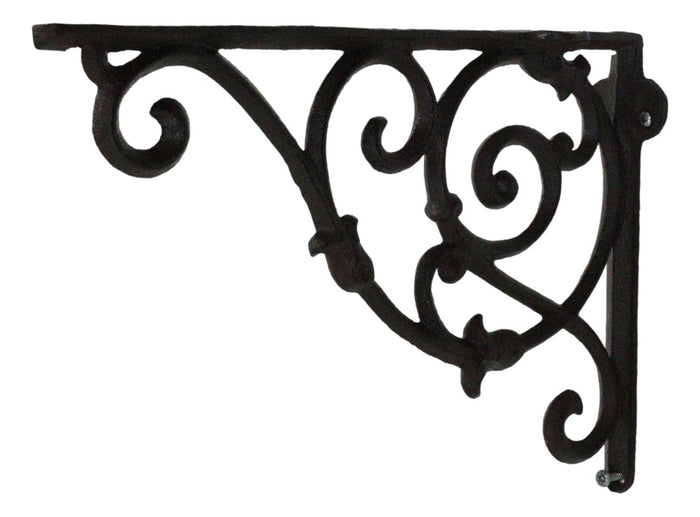 Ebros Gift Pack Of 2 Vintage Classic Rust Finish Wrought Iron Victorian Scroll Wall Hooks
