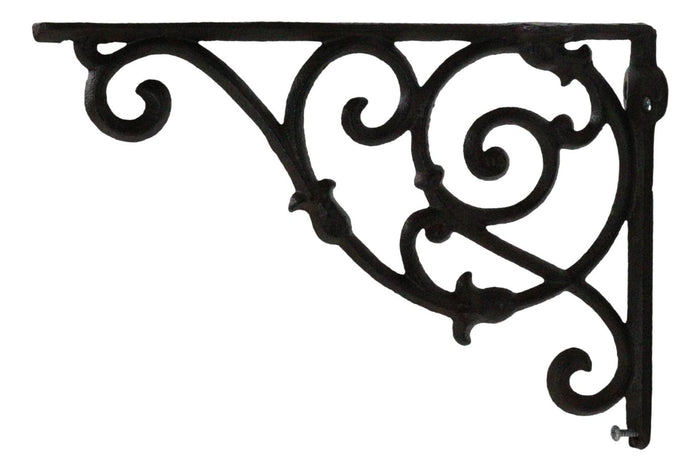 Ebros Gift Pack Of 2 Vintage Classic Rust Finish Wrought Iron Victorian Scroll Wall Hooks