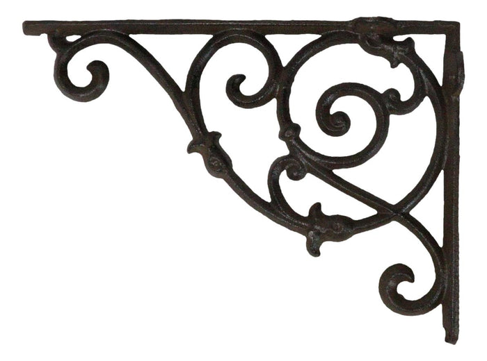 Ebros Gift Pack Of 2 Vintage Classic Rust Finish Wrought Iron Victorian Scroll Wall Hooks