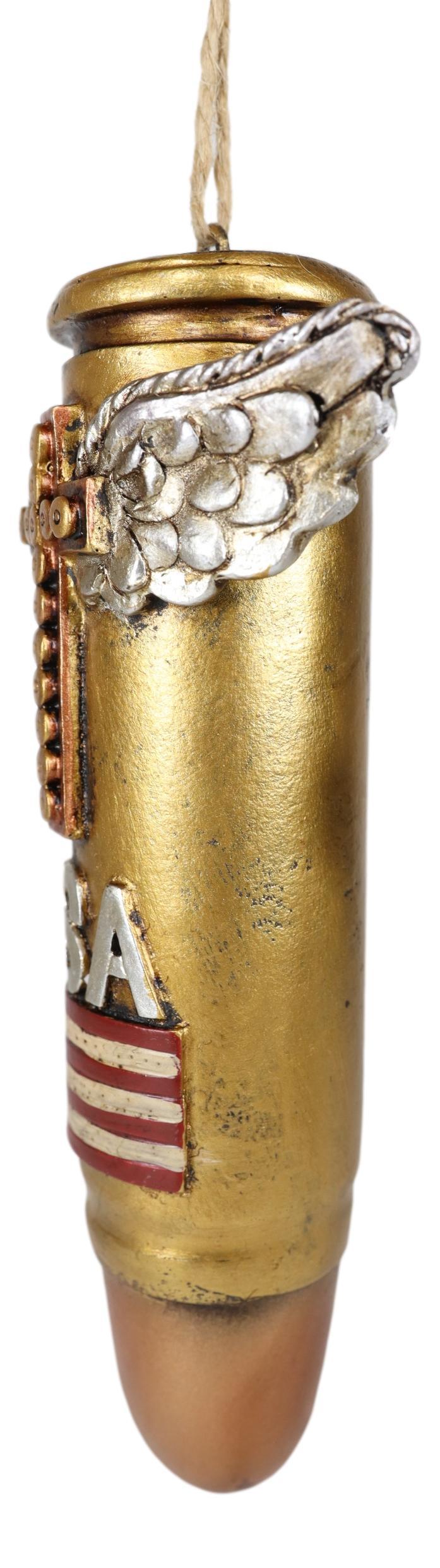 Ebros Gift Pack Of 2 Western Rifle Ammo Shells Gold Tone Bullets Wall Hanging Ornament 6"H