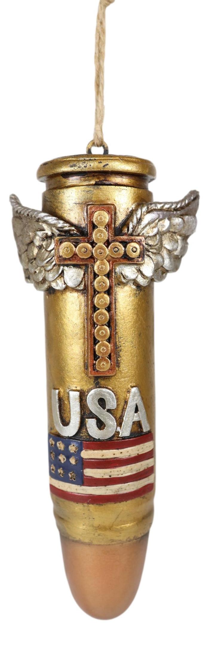 Ebros Gift Pack Of 2 Western Rifle Ammo Shells Gold Tone Bullets Wall Hanging Ornament 6"H