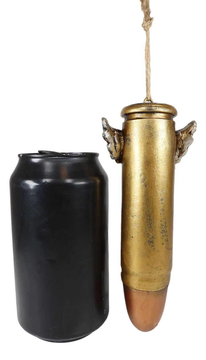 Ebros Gift Pack Of 2 Western Rifle Ammo Shells Gold Tone Bullets Wall Hanging Ornament 6"H