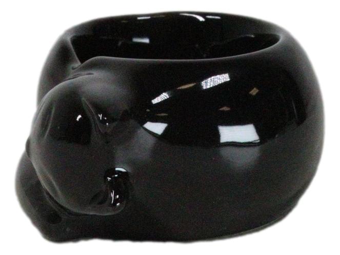 Ebros Gift Pack Of 2 Wicca Ceramic Sleeping Black Feline Cat Tea Light Votive Candleholder