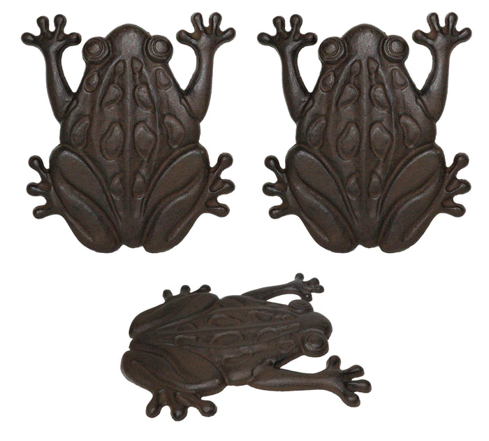 ebros gift Pack Of 3 Cast Iron Amphibian Tree Frog Garden Stepping Stone Pave Foot Steps