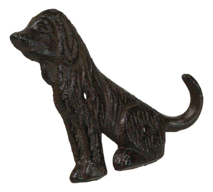 Ebros Gift Pack Of 3 Cast Iron Whimsical Rustic Cocker Spaniel Dog Wagging Tail Wall Hooks