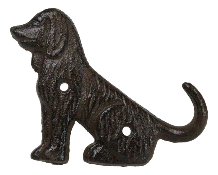 ebros gift Pack Of 3 Cast Iron Whimsical Rustic Cocker Spaniel Dog Wagging Tail Wall Hooks