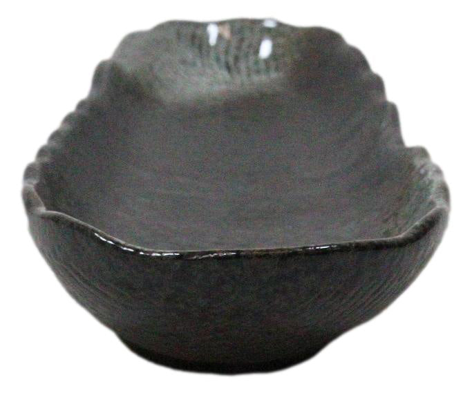 Ebros Gift Pack Of 3 Charcoal Grey Tone Hakumu Wavy Oblong Long Serving Platter 13.25"L